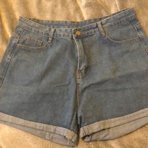 blue jean shorts